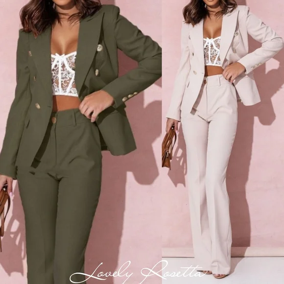Women's Black Pants Set